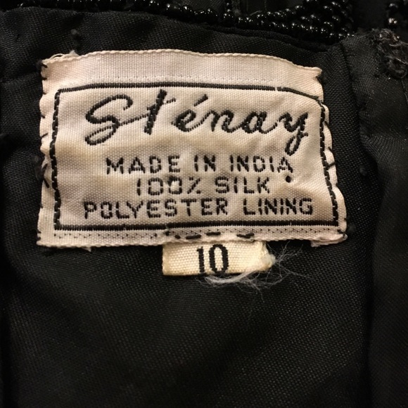 Donated Stenay beaded black silk dress sz 10 - Picture 3 of 4