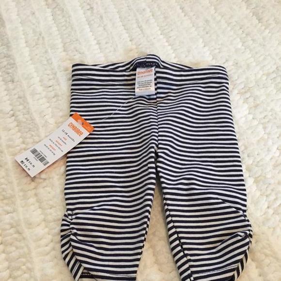 NWT Gymboree Cropped Navy Striped Leggings