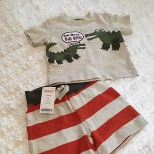 NWT Gymboree alligator shorts and tee outfit 🐊
