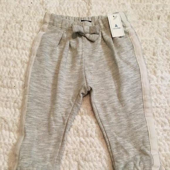 NWT Baby Gap Gray Bow Knit Joggers