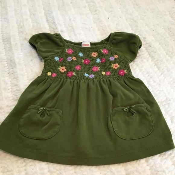 Gymboree Green Floral Knit Dress