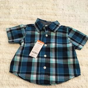 NWT Gymboree Blue Plaid Button Down Shirt