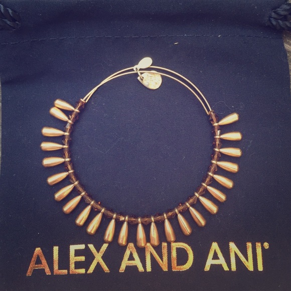 Rare Alex + Ani vintage gold beaded bangle.