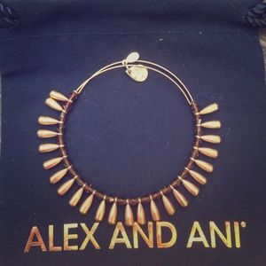 Rare Alex + Ani vintage gold beaded bangle.