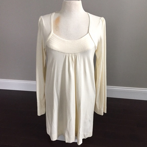 NWT Tracy Reese cream colored draped smock dress