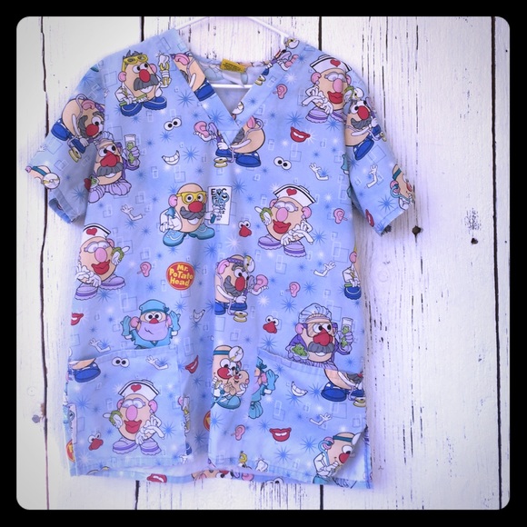 Size large Mr. potato head scrub top