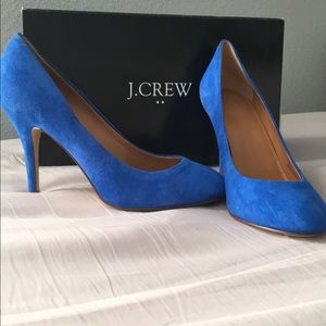 J Crew size 8 Blue Suede Heels