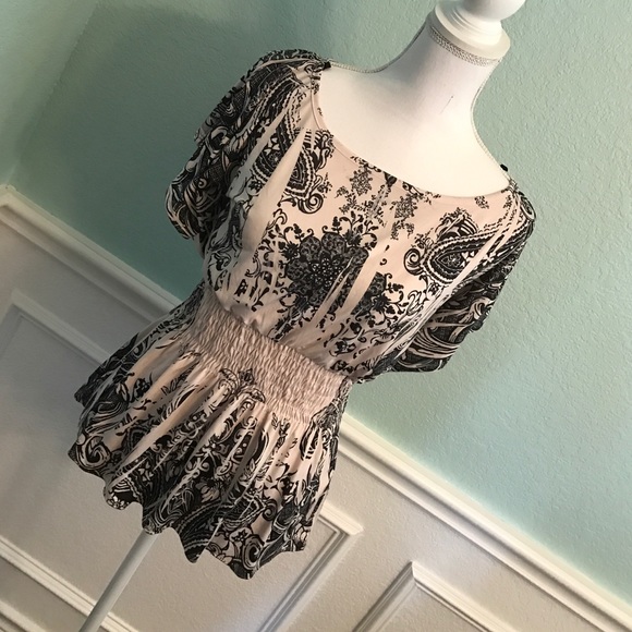 Damask print top