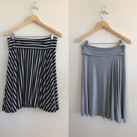 2 Max Studio knit roll down skirts
