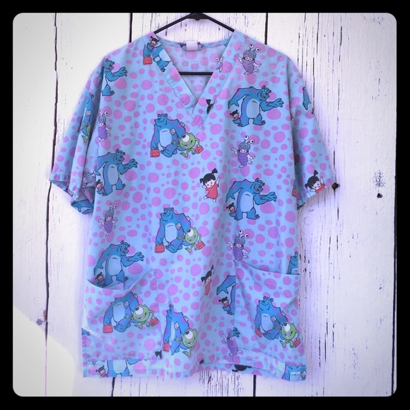 Size large tall monsters Inc. scrub top