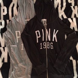 2 PINK zip ups