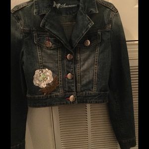 Peace sign  blue Jean jacket