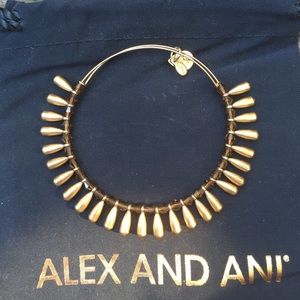 Rare Alex + Ani gold beaded bangle.