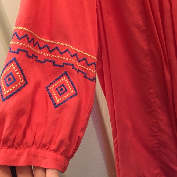 Umgee coral tunic with blue and yellow detailing - Picture 3 of 4