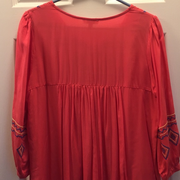 Umgee coral tunic with blue and yellow detailing - Picture 4 of 4