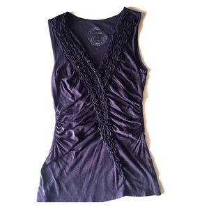 Navy Anthropologie sleevess top