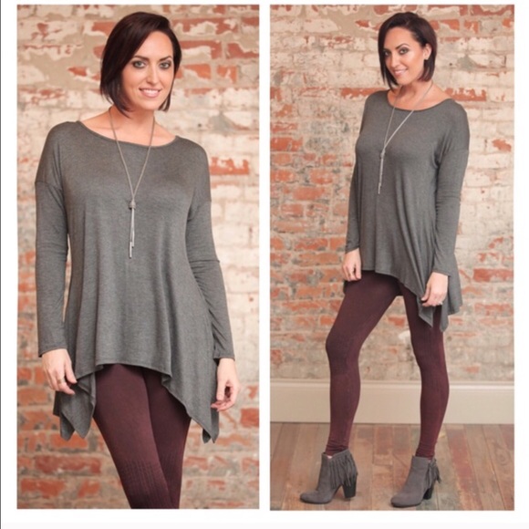 🎉🎉🎉🎉Charcoal Asymmetrical Tunic💞ONLY 1 LEFT❣️ - Picture 2 of 4