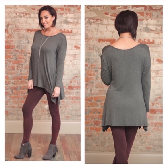 🎉🎉🎉🎉Charcoal Asymmetrical Tunic💞ONLY 1 LEFT❣️ - Picture 3 of 4
