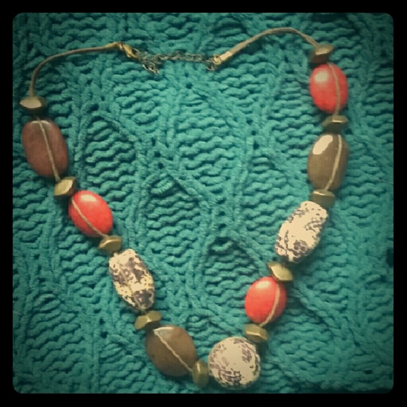 Chunky Earthy Beaded Necklace