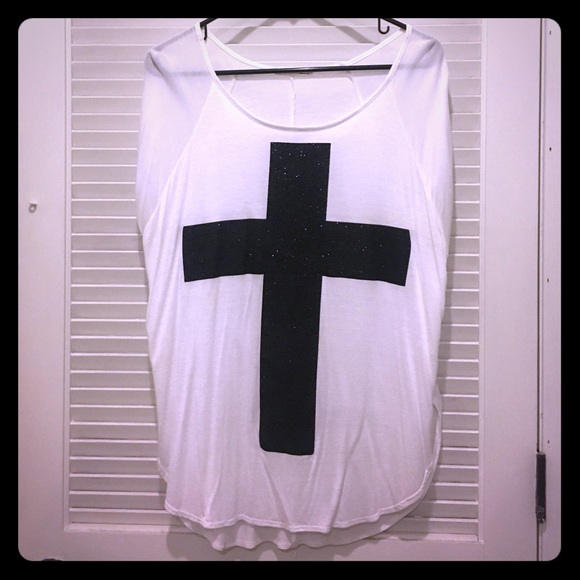 White!Black glitter cross