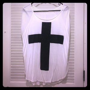 White!Black glitter cross
