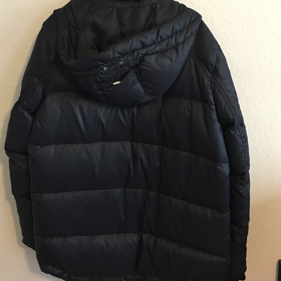 DIESEL NYLON BLACK HOODED DOWN PUFFER COAT - Picture 4 of 4