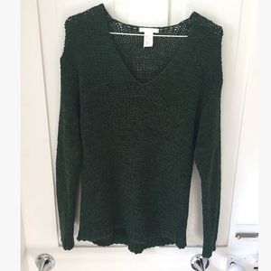 H&M green knit sweater