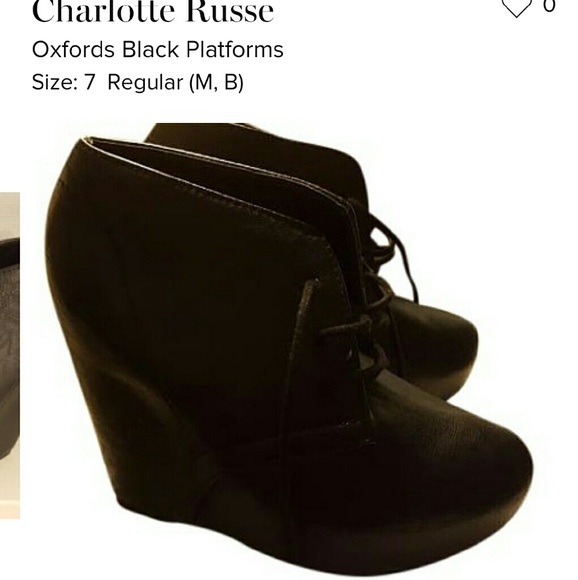 Charlotte Russe Black Platform Oxfords
