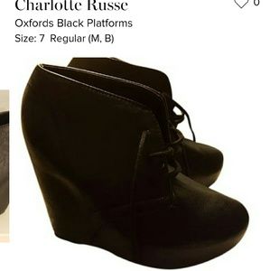 Charlotte Russe Black Platform Oxfords