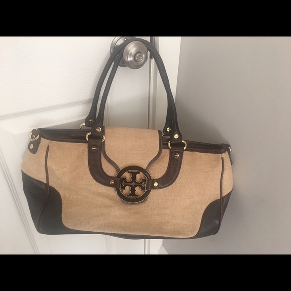 Tory Burch Canvas and Leather Bag