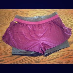 Lolë 2 in 1 athletic shorts.