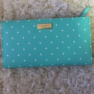 Kate Spade blue polka-dot wallet
