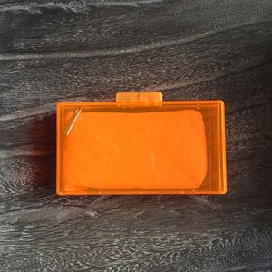 NEW Zara Orange Acrylic Clutch w/ Orange Inner Bag