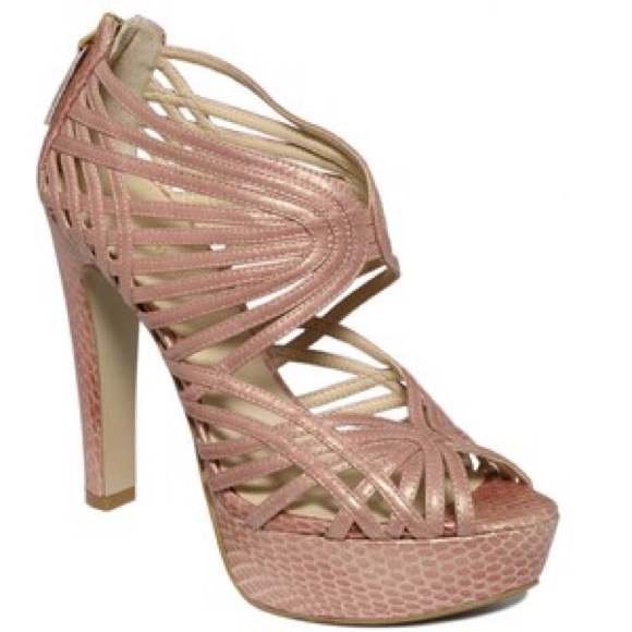 Nine West Shoes - NINE WEST Cannonball Pale Pink Snake Leather