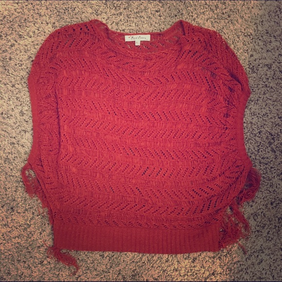 Burnt Orange Fringe Sleeveless Sweater