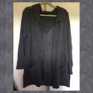 Drape Hooded Cardigan