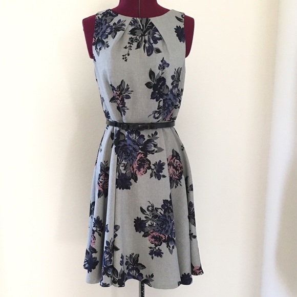 Elle Grey Floral Dress