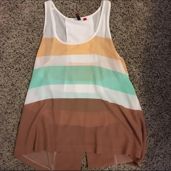 Striped Open-Back Tank Top - Picture 3 of 5
