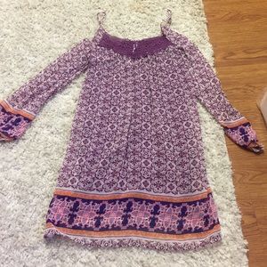 Long sleeve and open shoulder sundress