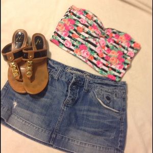 Victoria's Secret Striped & Flower Bandeau. Size L