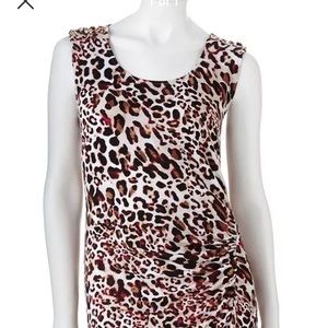 NWT Dana Buchman Leopard Print Dress Size XL