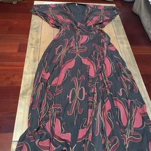 Free People Multicolor Floral Wrap Dress XS