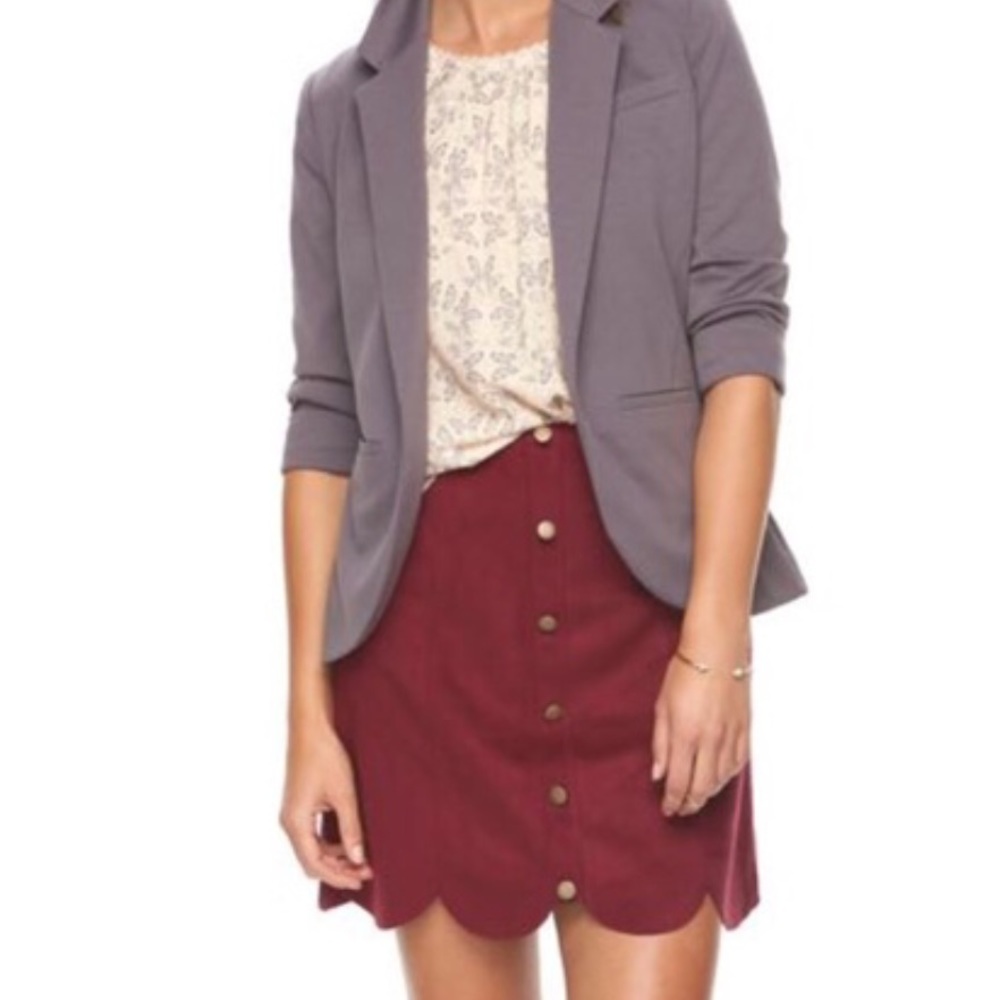 🎉2xHP🎉SUEDE BUTTONED SKIRT K3-1 - Picture 3 of 7