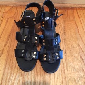 Steve Madden black wedge sandals