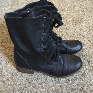 Black combat boots, never worn!
