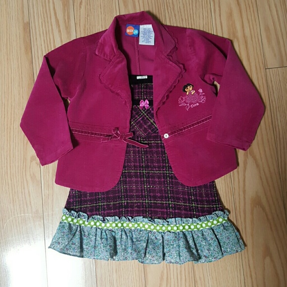 Little Girls Size 4T Tweed Dress and Dora Jacket