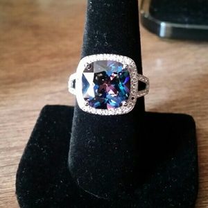 Blue Mystic & White Sapphire Ring.............