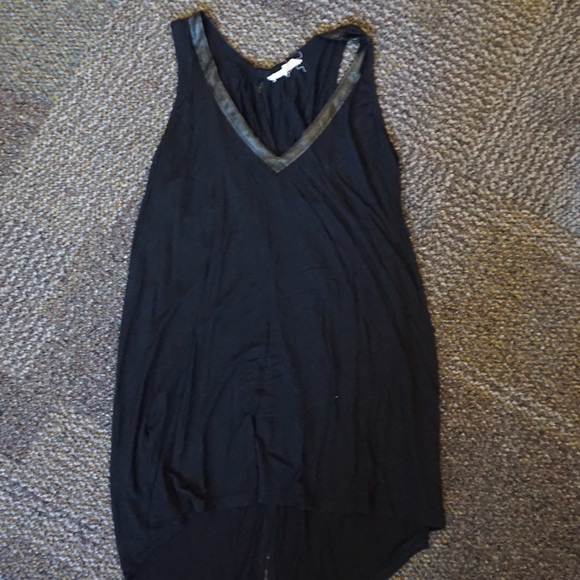 V neck black tank