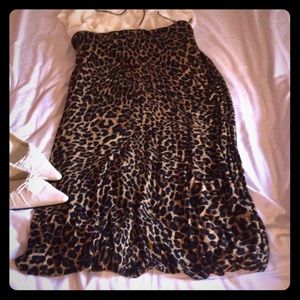Bobeau Leopard Print Skirt