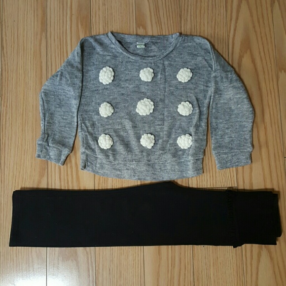 Little Girls Size 4 grey sweater outfit with pants